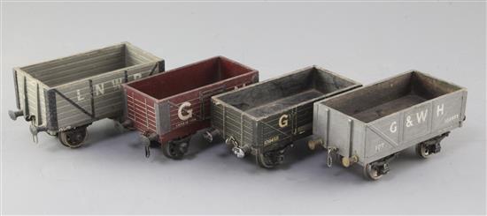 A 5 plank open wagon G & W H, 10T, no.109477, a GN 6 plank open wagon 15T, no.18335,